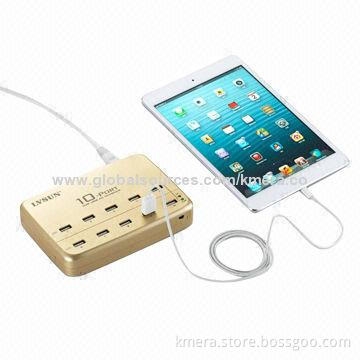 USB Charger Station, 10 Ports, Charge 10 Devices at Same Time/for All Related 5V Electronic Devices
